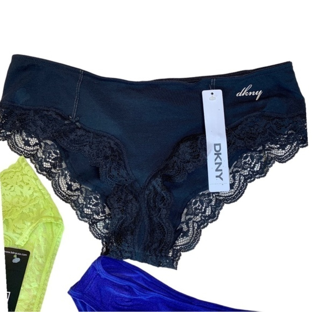 Panty Bundle 3 Pairs Victoria’s Secret Tanga, DKNY and Felina Hipsters Size L - Picture 3 of 9